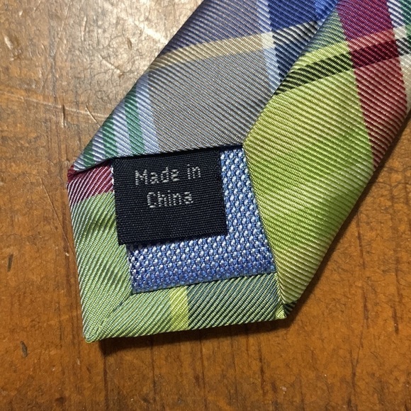 Tommy Hilfiger multicolored pastel plaid silk necktie - Picture 5 of 10